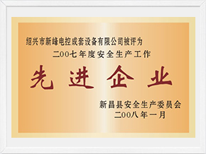 2007年度安全生產(chǎn)工作先進企業(yè)